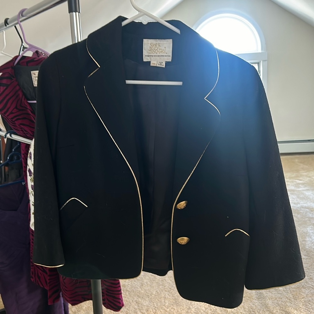 Sara Bermsn jacket. Black w/gold trim